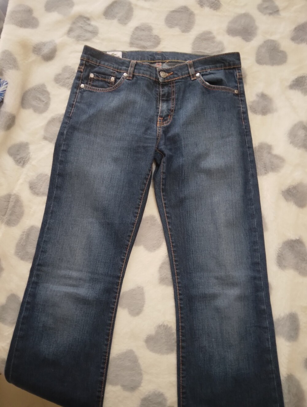 Lacoste Woman's Straight Leg Jeans With Gold And Brown Alligator Back Pocket🐊🤎
